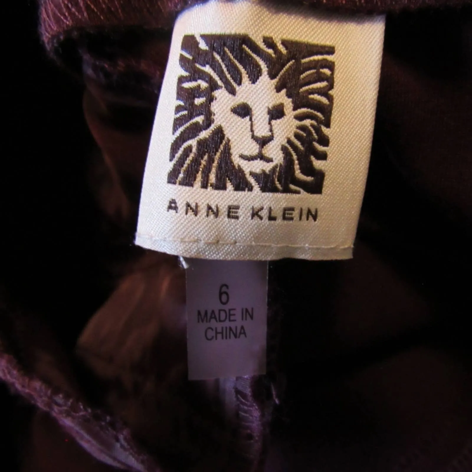 Anne Klein Bootleg Dress Pants Faux Leather Belt loops Burgundy