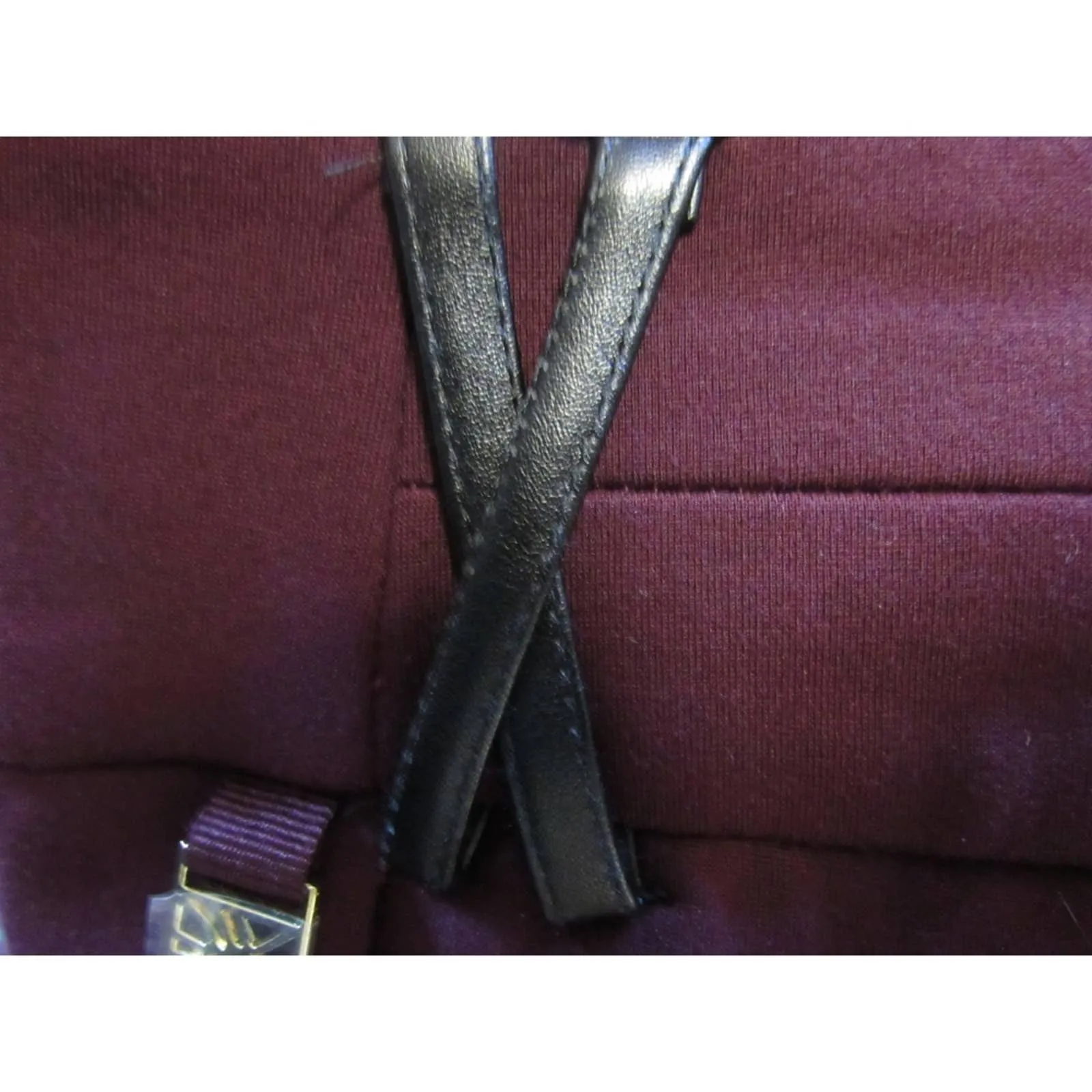 Anne Klein Bootleg Dress Pants Faux Leather Belt loops Burgundy