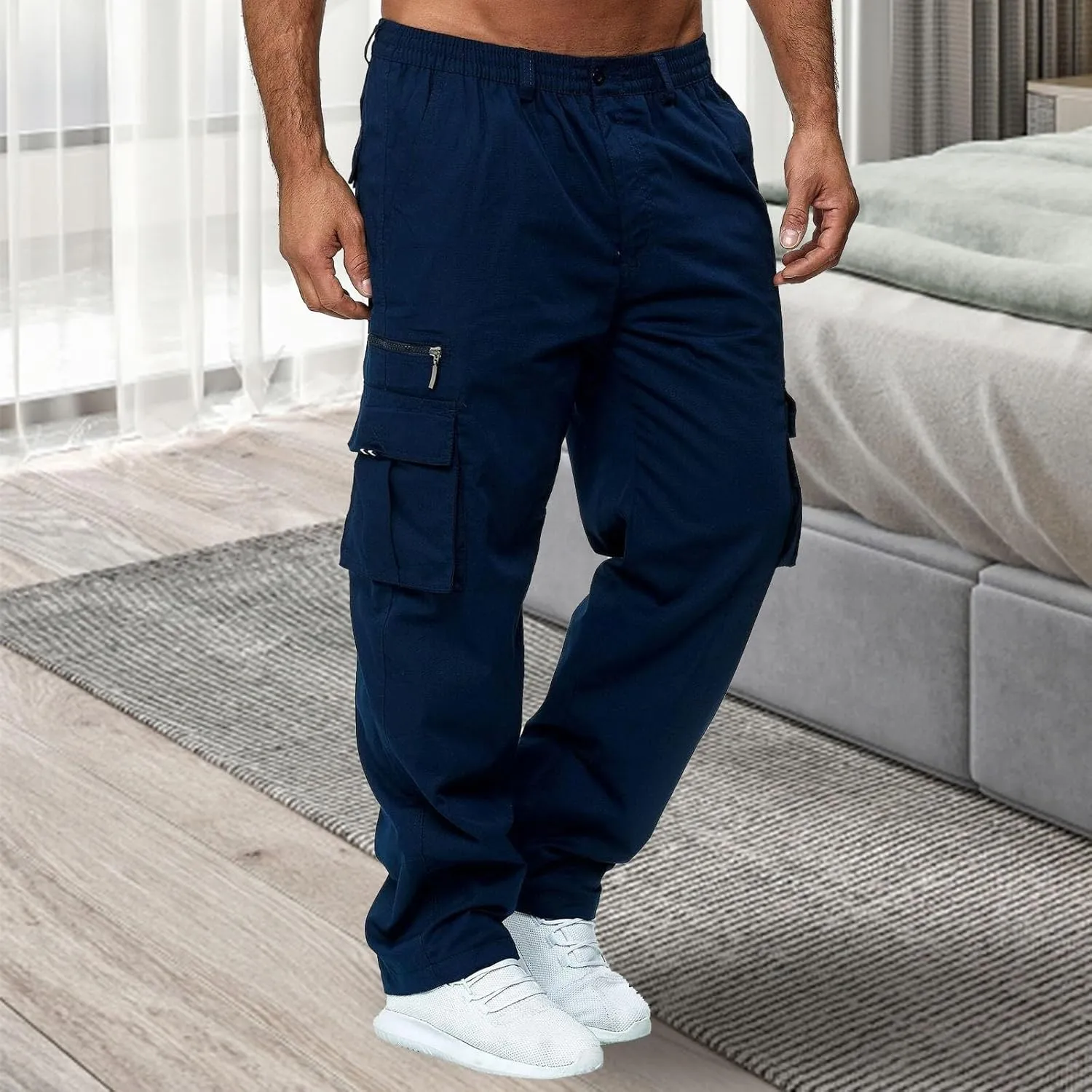 Cargo Pants for Men Relaxed Fit Mens Cargo Pants Tapered Athletic Sweatpants for Jogging Running Exercise Gym Workout