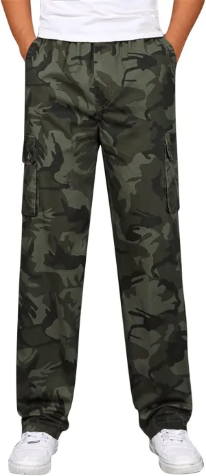 Cargo Trousers for Men Cargo Pants Men's Tech Fleece Active Athletic Casual Open Bottom Cargo Sweatpants with Pockets