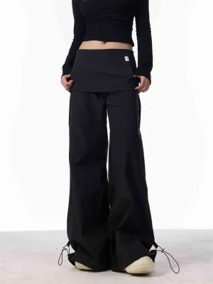 Fashion Bandage Wide-Leg Casual Pants