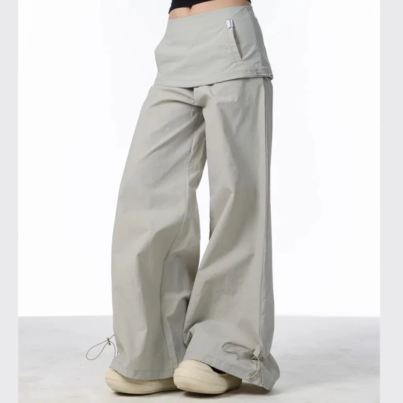 Fashion Bandage Wide-Leg Casual Pants