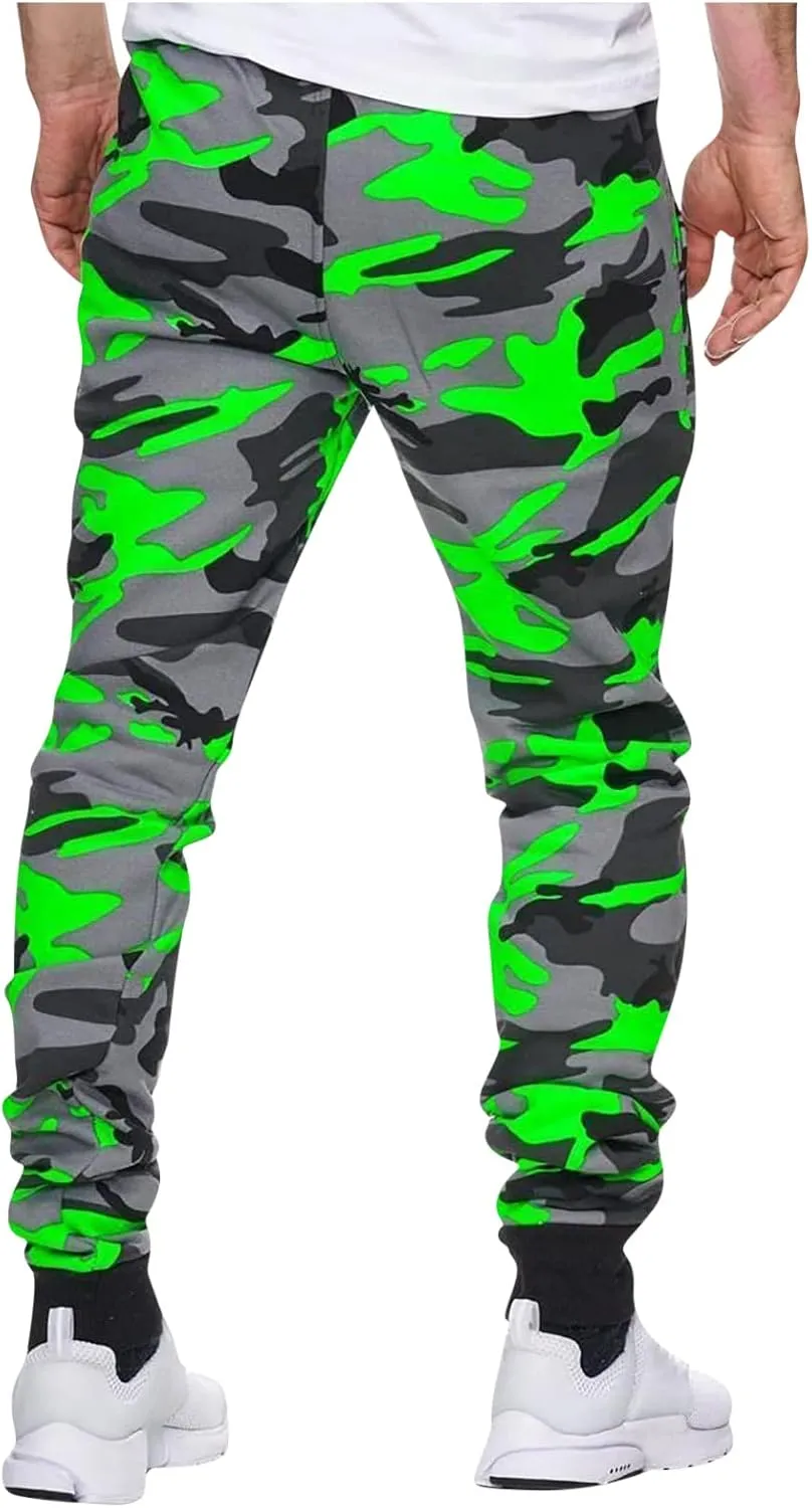 Jogger Sweatpants for Men Fashion Casual Camouflage Tracksuit Bottoms Sports Outdoor Leisure Trousers with Pockets