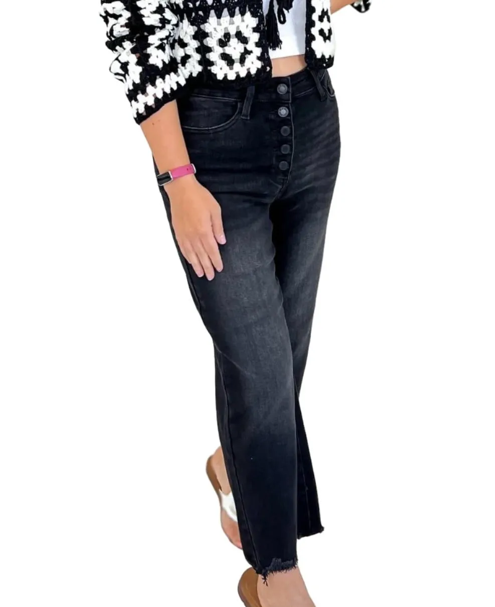 JUDY BLUE- EBONY Cropped Jeans