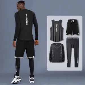 Men's Compression Sportswear Suits Gym Tights Training Clothes Workout Jogging Sports Set Running Tracksuit Quick Dry Rash Guard