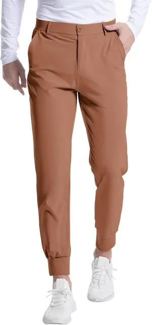 Mens Golf Pants Jogging Pants with Pockets Stretch Waist Slim Fit Tapered Classic Fit Golf Pants