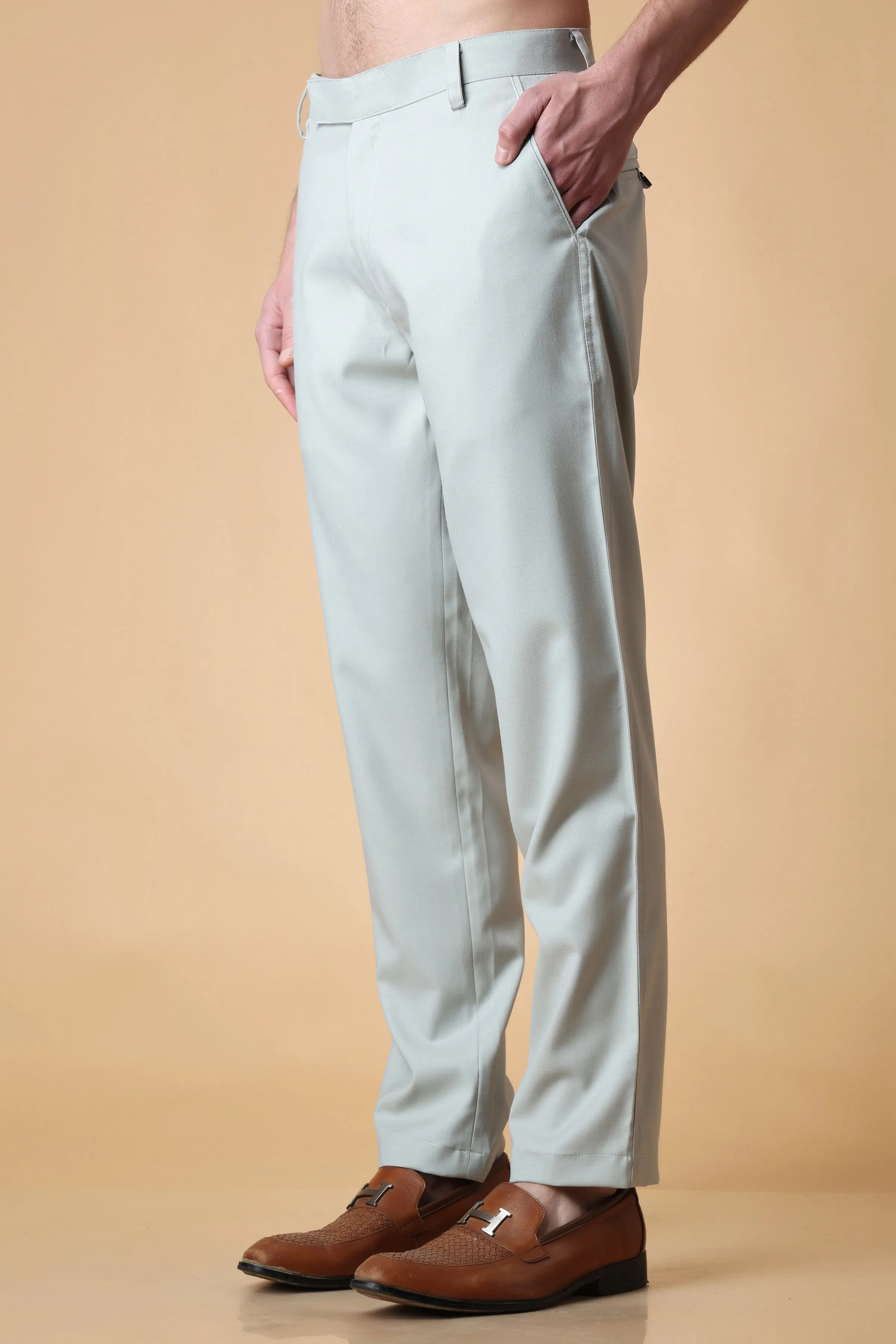 Misty Grey Formal Trousers