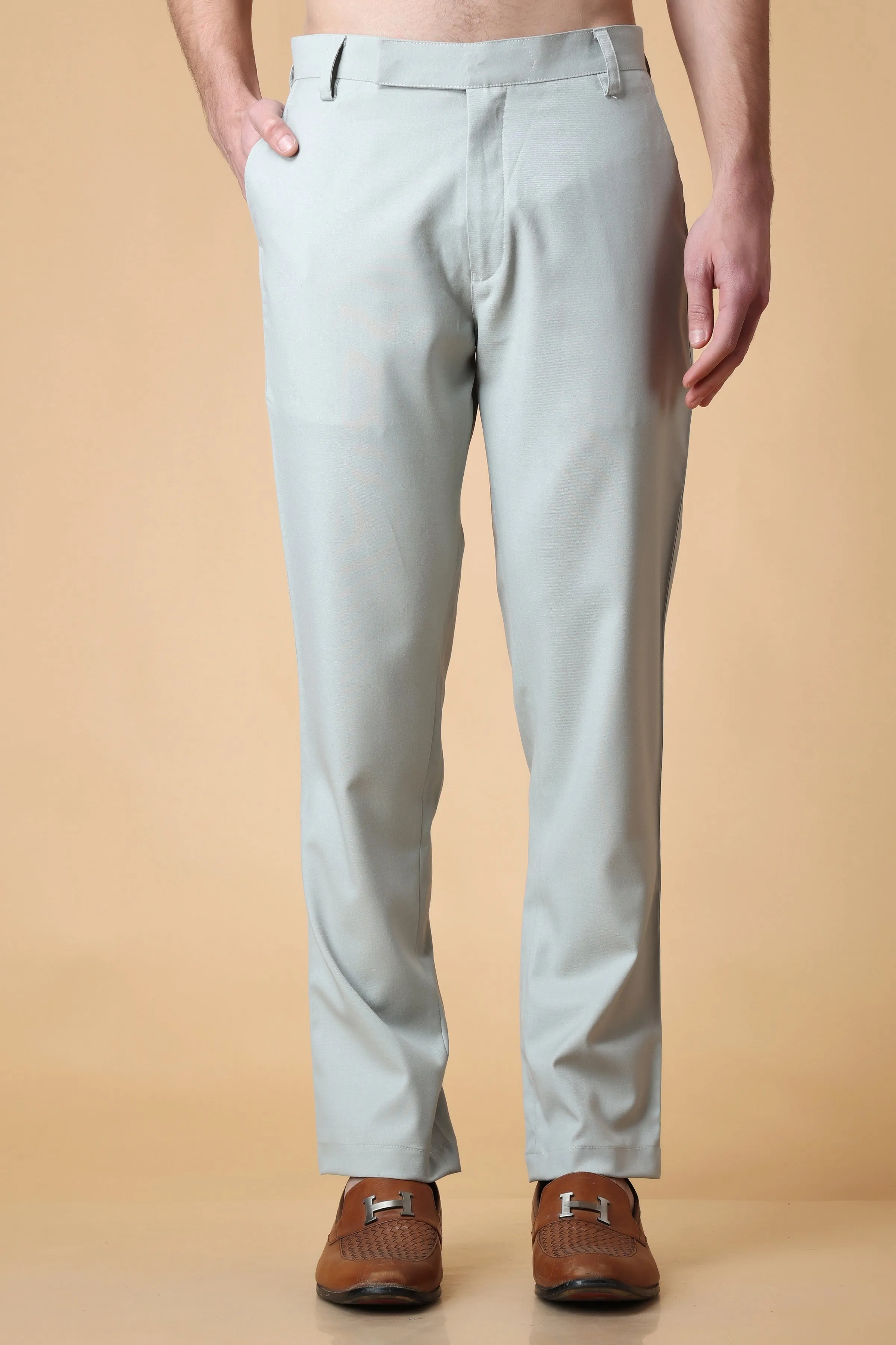 Misty Grey Formal Trousers