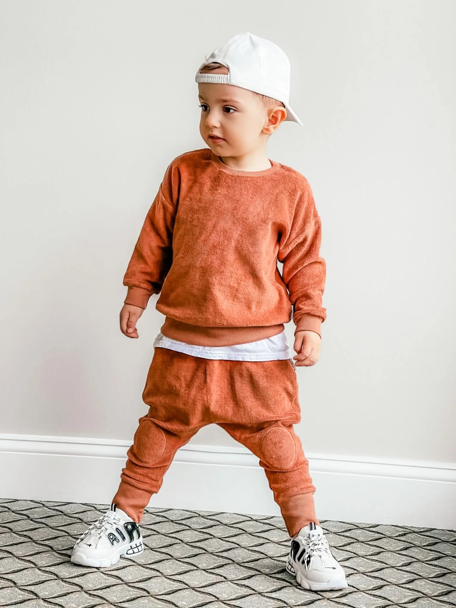 Organic Cotton Terry Pant in Ginger Brown
