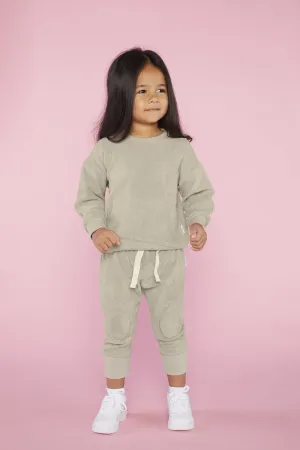 Organic Cotton Terry Pant in Sage Green