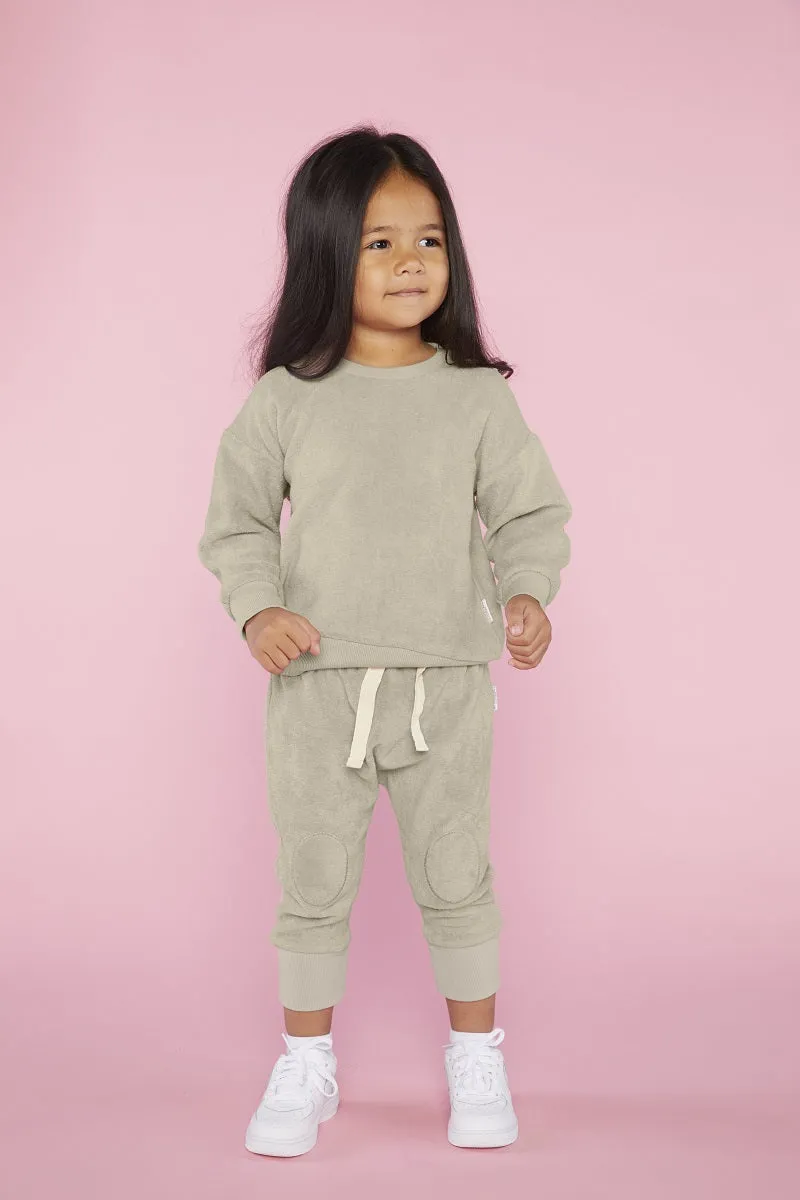 Organic Cotton Terry Pant in Sage Green