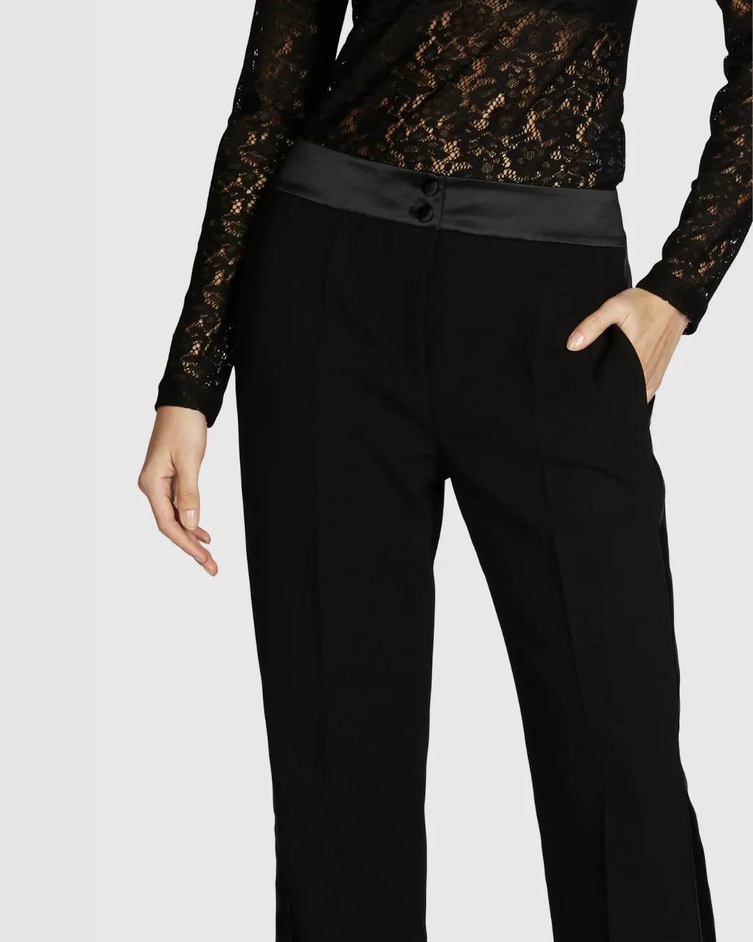 Tuxedo-Style Flared Trousers