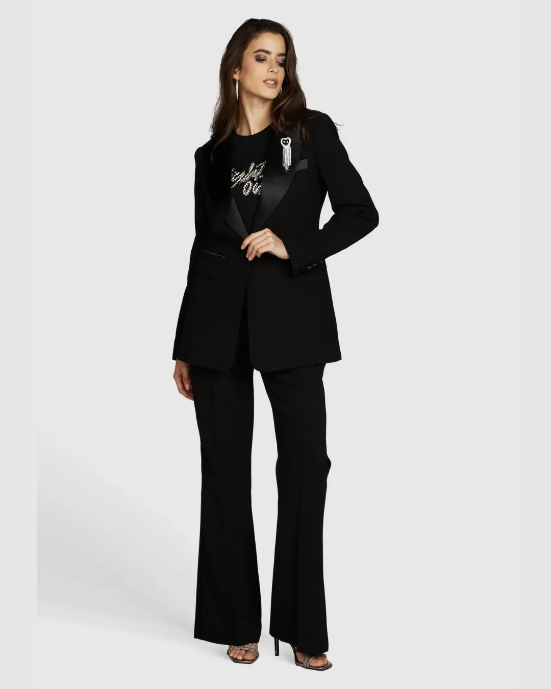 Tuxedo-Style Flared Trousers